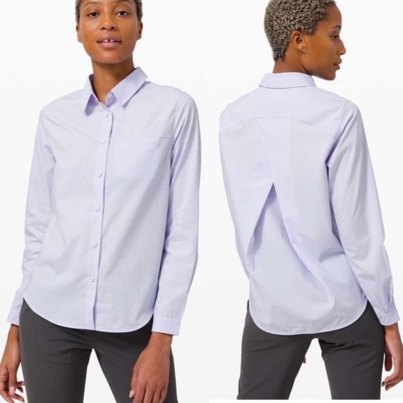 Lululemon Full Day Ahead Shirt Button Up Serene Baby Blue 8 Athletic - Picture 1 of 8